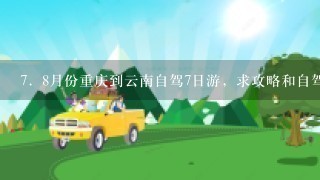 7．8月份重庆到云南自驾7日游，求攻略和自驾游路线(最好带各景点门票