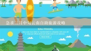 急求3月中旬云南自助旅游攻略