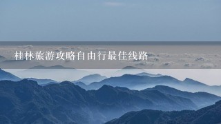 桂林旅游攻略自由行最佳线路