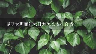 昆明大理丽江6日游怎么安排合适？