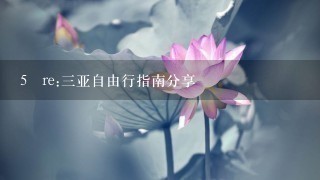 5 re:3亚自由行指南分享