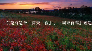 东莞有适合「两天1夜」、「周末自驾」短途旅游的地方吗？