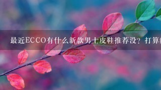 最近ECCO有什么新款男士皮鞋推荐没？打算给男友买双正装鞋上班穿，配西装。