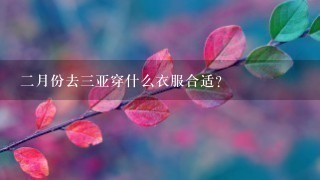 2月份去3亚穿什么衣服合适？