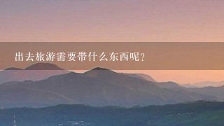 出去旅游需要带什么东西呢？