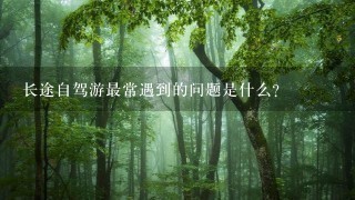 长途自驾游最常遇到的问题是什么?